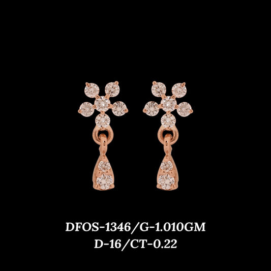 Diamond EARRING With 1.01 Gms of 18 Kt Gold and 0.22 Cts of Certified Natural Diamonds Code: MJ26ER181