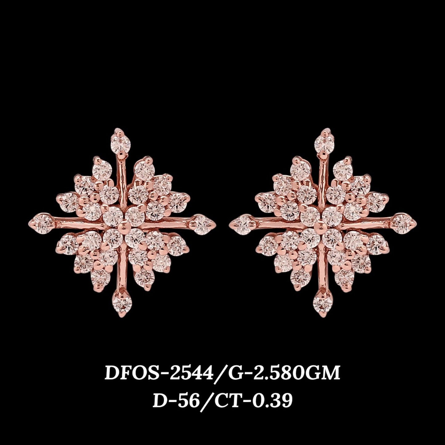 Diamond EARRING With 2.58 Gms of 18 Kt Gold and 0.39 Cts of Certified Natural Diamonds Code: MJ26ER492