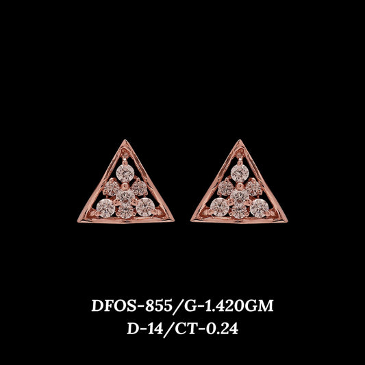 Diamond EARRING With 1.42 Gms of 18 Kt Gold and 0.24 Cts of Certified Natural Diamonds Code: MJ26ER609