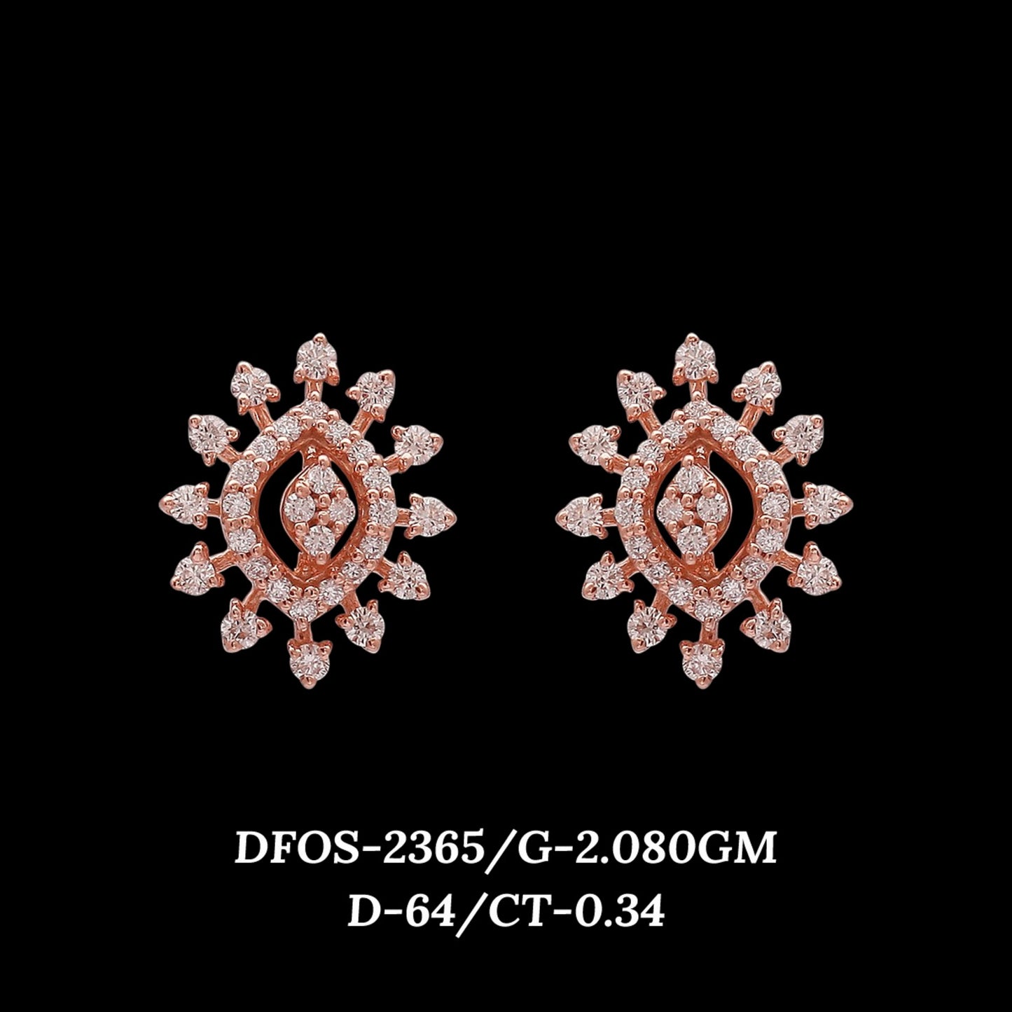 Diamond EARRING With 2.08 Gms of 18 Kt Gold and 0.34 Cts of Certified Natural Diamonds Code: MJ26ER430