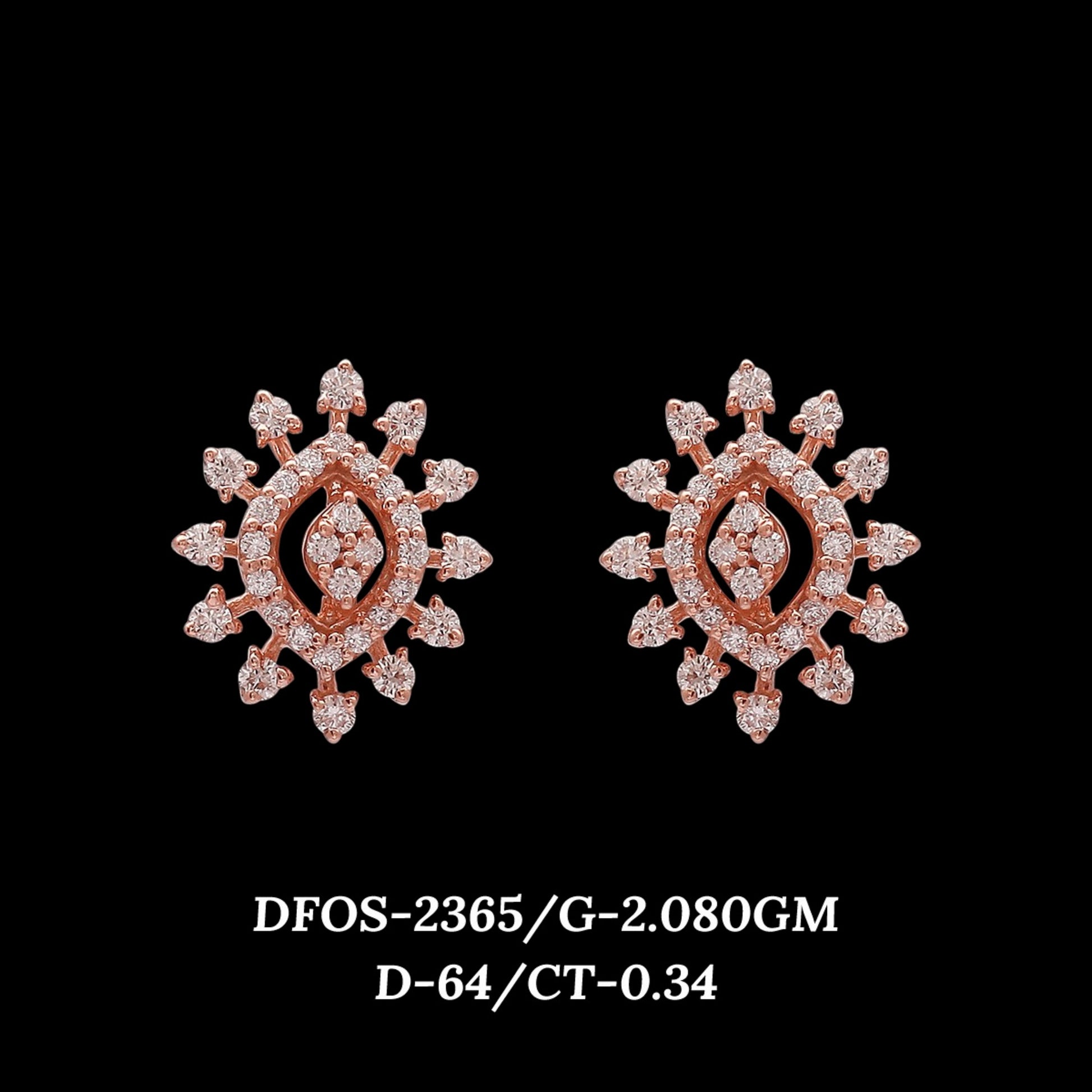 Diamond EARRING With 2.08 Gms of 18 Kt Gold and 0.34 Cts of Certified Natural Diamonds Code: MJ26ER430