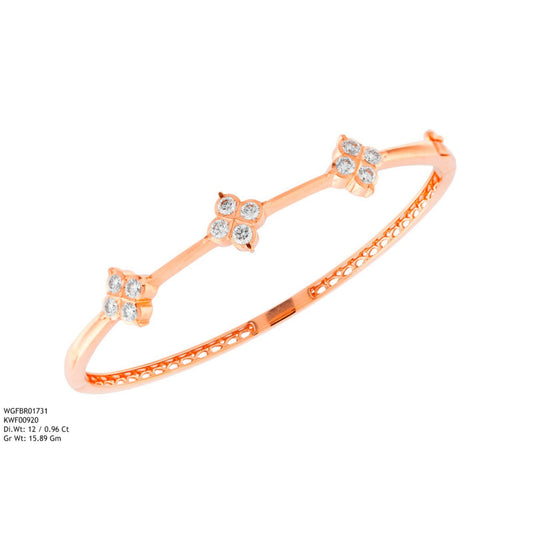Diamond BANGLE With 15.89 Gms of 18 Kt Gold and 0.96 Cts of Certified Natural Diamonds Code: MJ26BG663