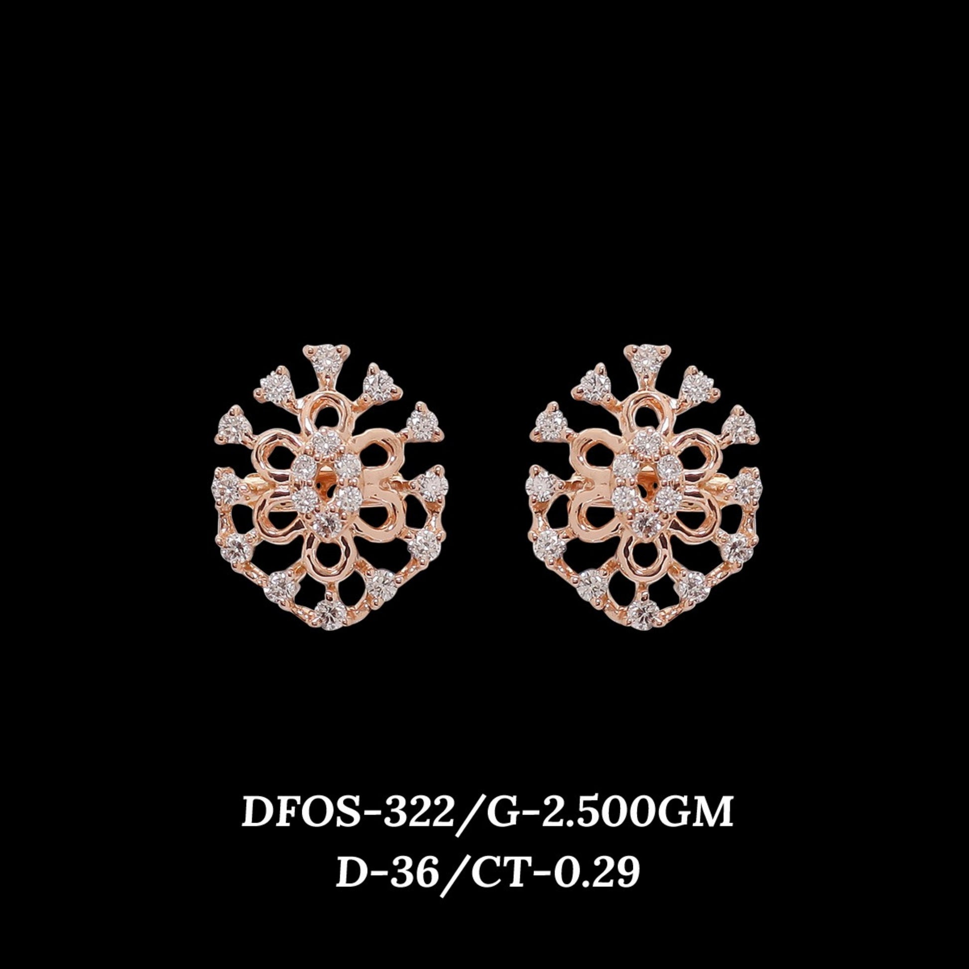 Diamond EARRING With 2.5 Gms of 18 Kt Gold and 0.29 Cts of Certified Natural Diamonds Code: MJ26ER500