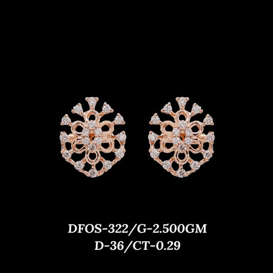 Diamond EARRING With 2.5 Gms of 18 Kt Gold and 0.29 Cts of Certified Natural Diamonds Code: MJ26ER500