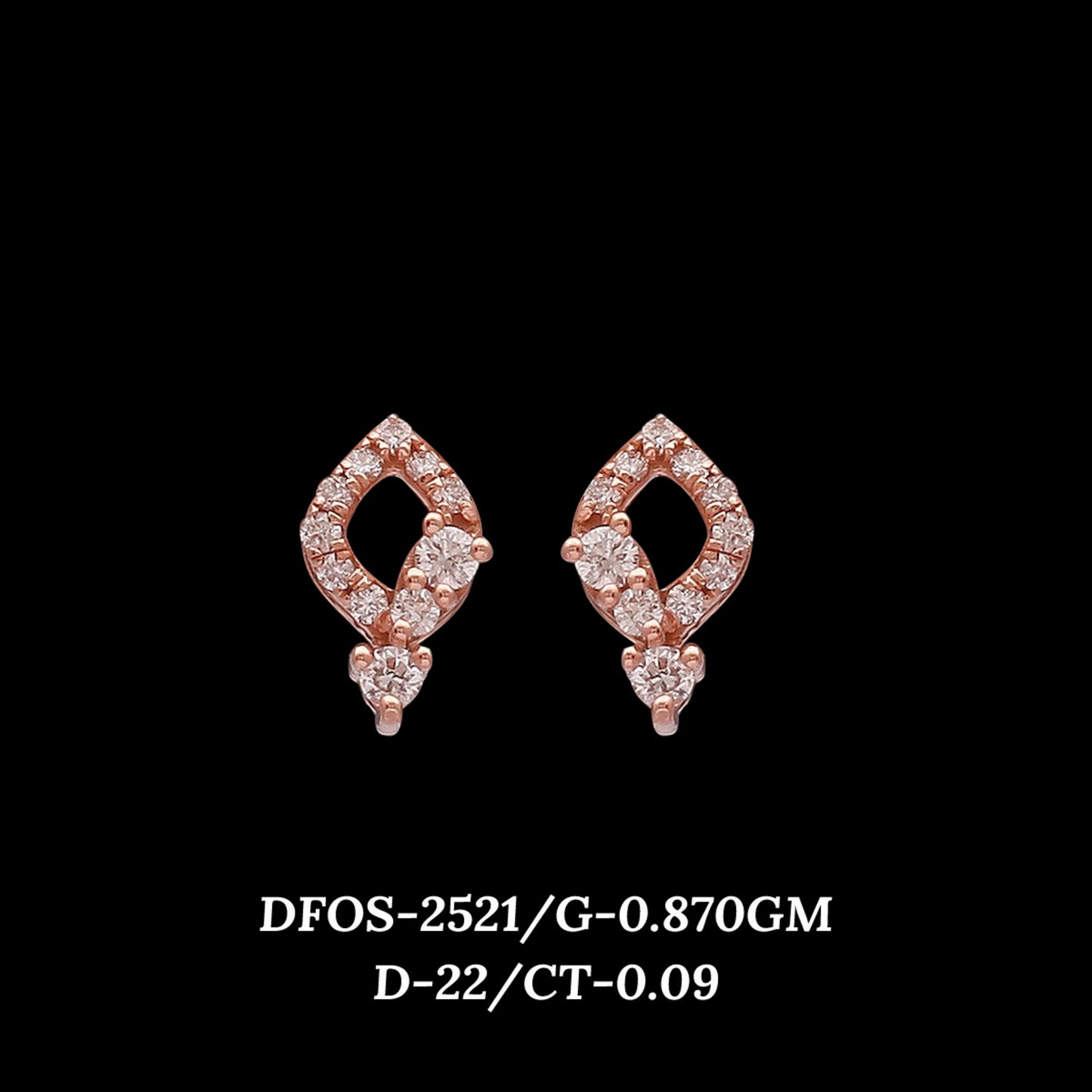 Diamond EARRING With 0.87 Gms of 18 Kt Gold and 0.09 Cts of Certified Natural Diamonds Code: MJ26ER477