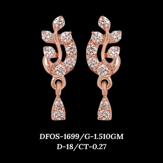 Diamond EARRING With 1.51 Gms of 18 Kt Gold and 0.27 Cts of Certified Natural Diamonds Code: MJ26ER243