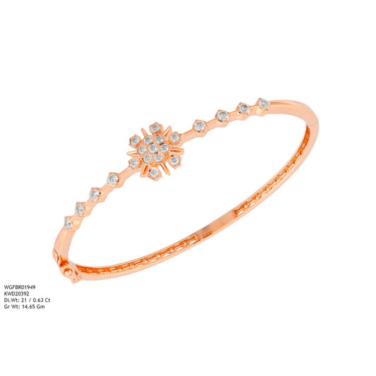 Diamond BANGLE With 14.65 Gms of 18 Kt Gold and 0.63 Cts of Certified Natural Diamonds Code: MJ26BG674