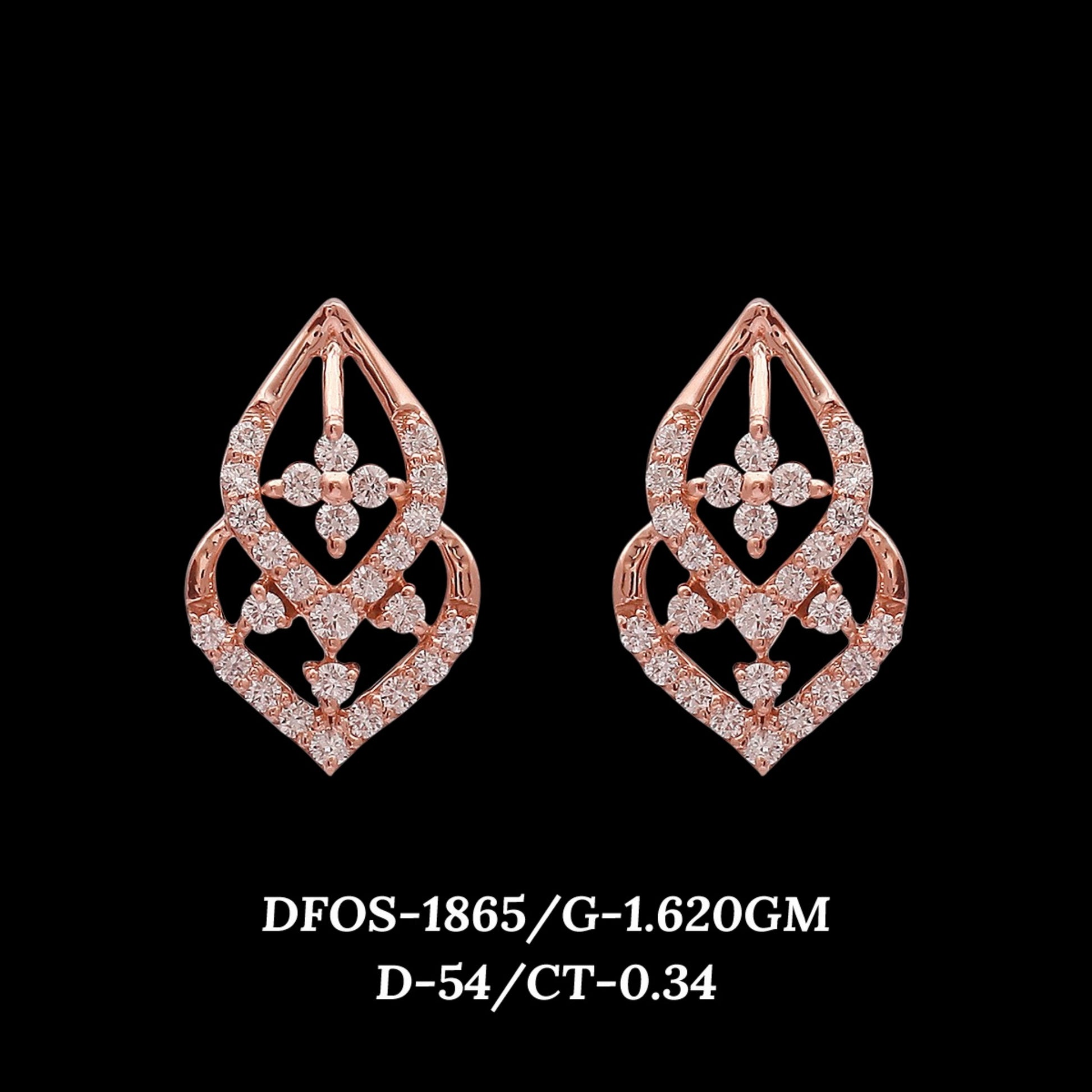 Diamond EARRING With 1.62 Gms of 18 Kt Gold and 0.34 Cts of Certified Natural Diamonds Code: MJ26ER298