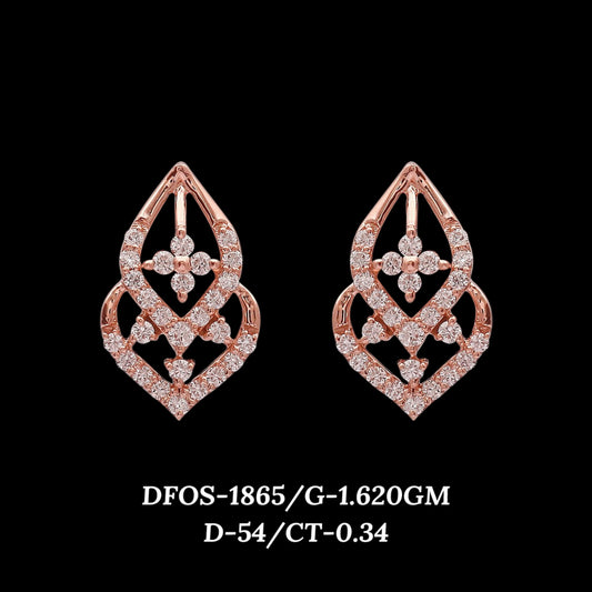 Diamond EARRING With 1.62 Gms of 18 Kt Gold and 0.34 Cts of Certified Natural Diamonds Code: MJ26ER298
