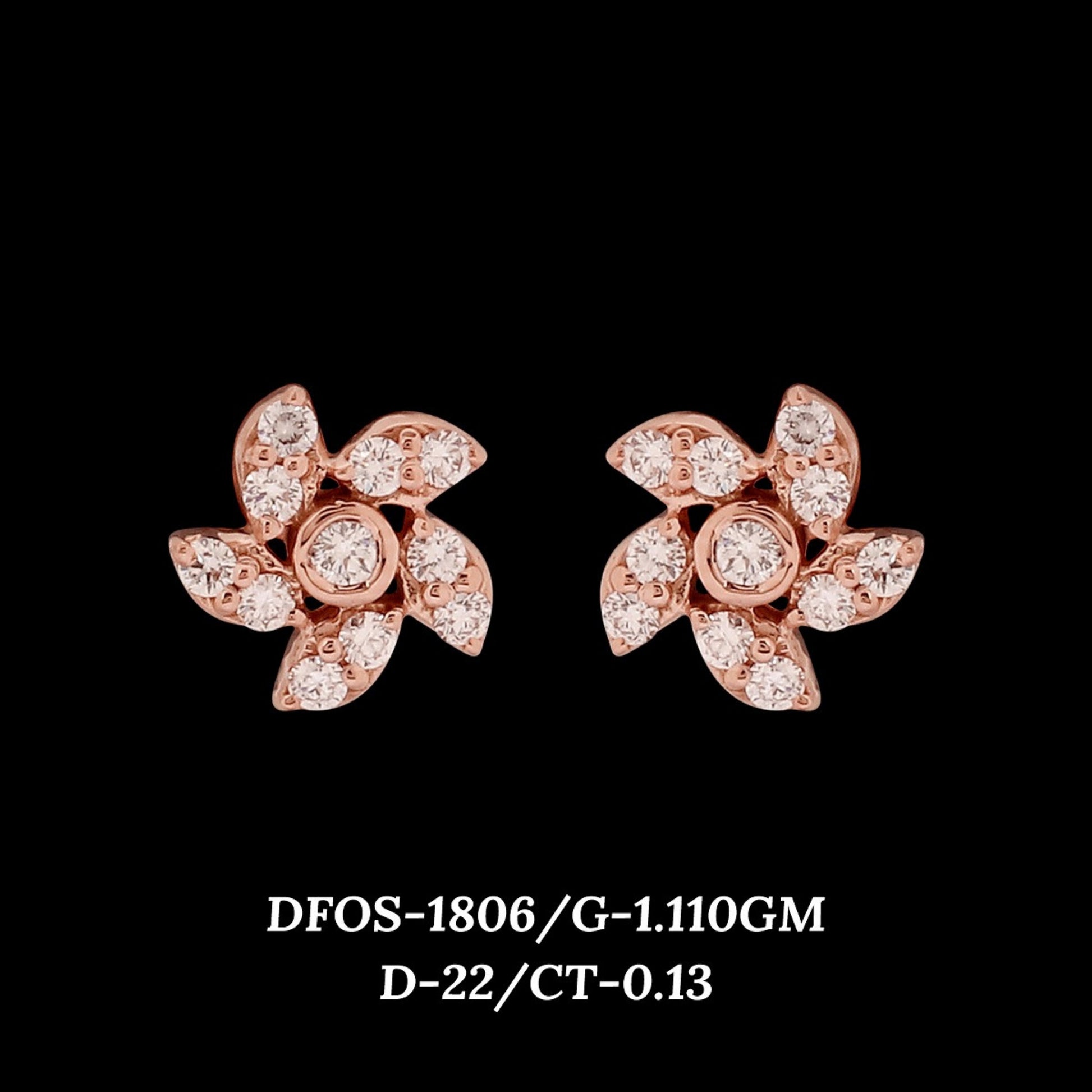 Diamond EARRING With 1.11 Gms of 18 Kt Gold and 0.13 Cts of Certified Natural Diamonds Code: MJ26ER287