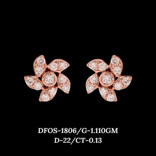 Diamond EARRING With 1.11 Gms of 18 Kt Gold and 0.13 Cts of Certified Natural Diamonds Code: MJ26ER287