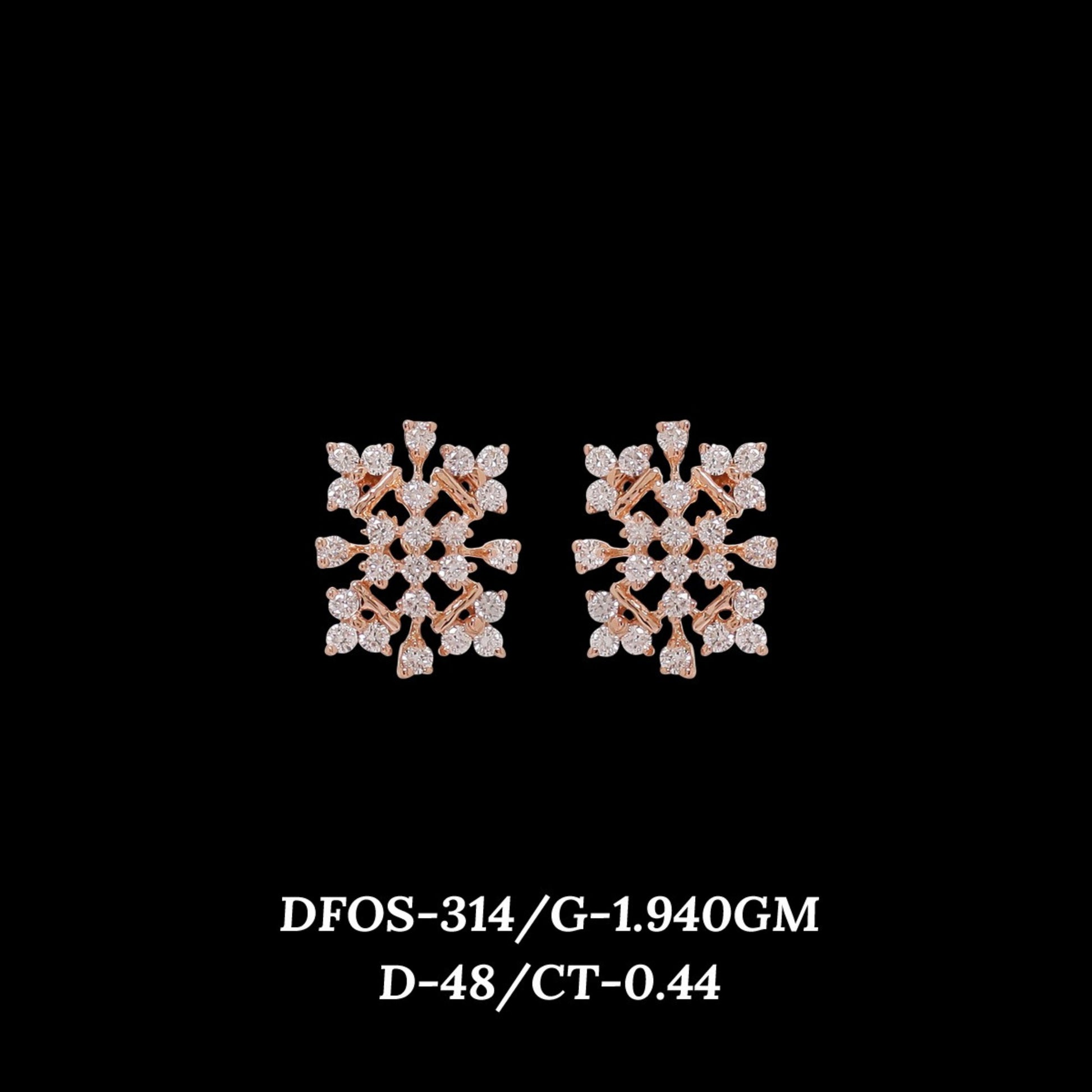 Diamond EARRING With 1.94 Gms of 18 Kt Gold and 0.44 Cts of Certified Natural Diamonds Code: MJ26ER497
