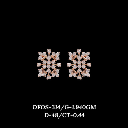 Diamond EARRING With 1.94 Gms of 18 Kt Gold and 0.44 Cts of Certified Natural Diamonds Code: MJ26ER497