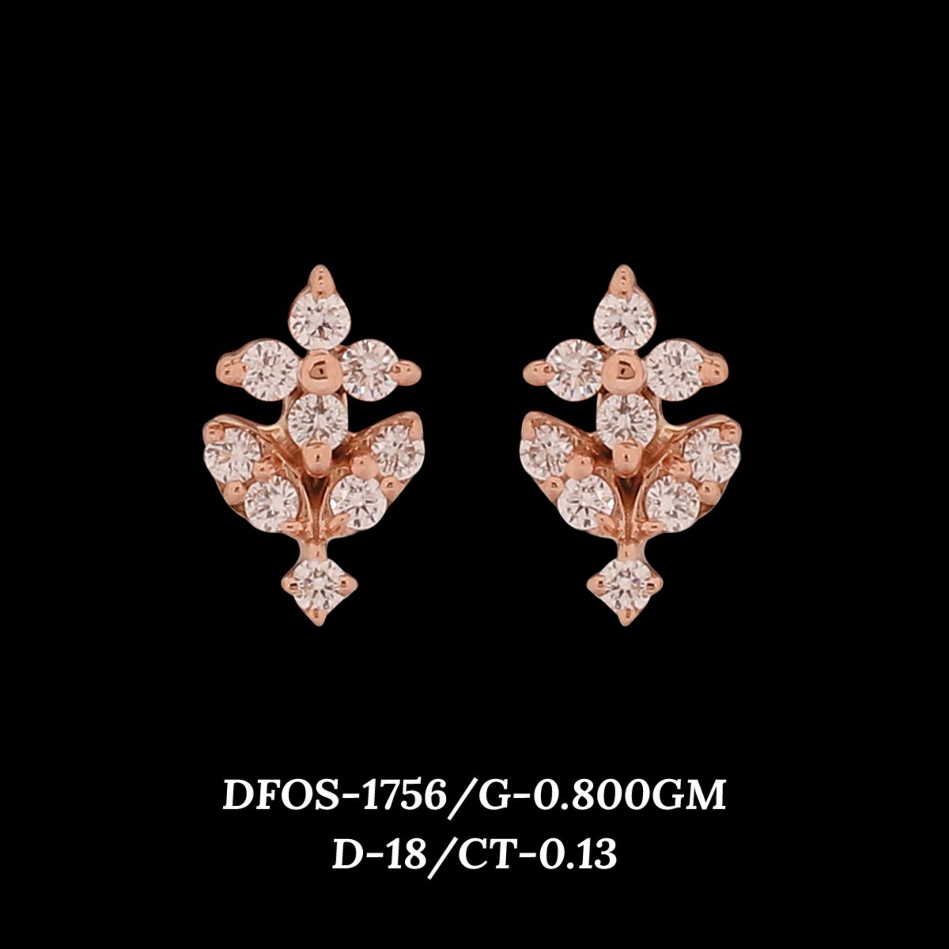 Diamond EARRING With 0.8 Gms of 18 Kt Gold and 0.13 Cts of Certified Natural Diamonds Code: MJ26ER252
