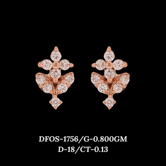 Diamond EARRING With 0.8 Gms of 18 Kt Gold and 0.13 Cts of Certified Natural Diamonds Code: MJ26ER252