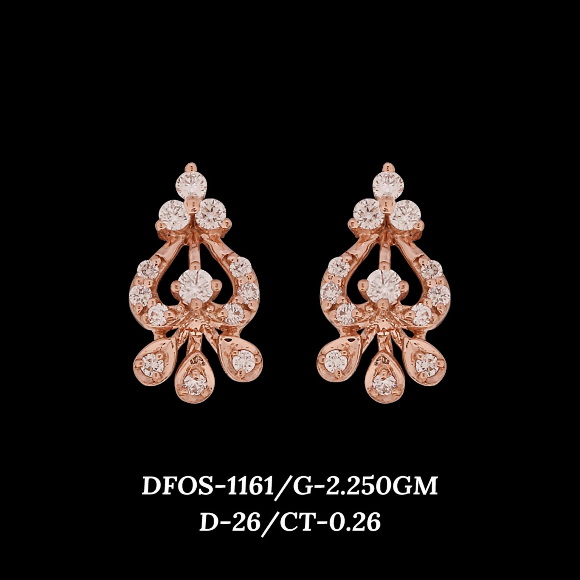 Diamond EARRING With 2.25 Gms of 18 Kt Gold and 0.26 Cts of Certified Natural Diamonds Code: MJ26ER168