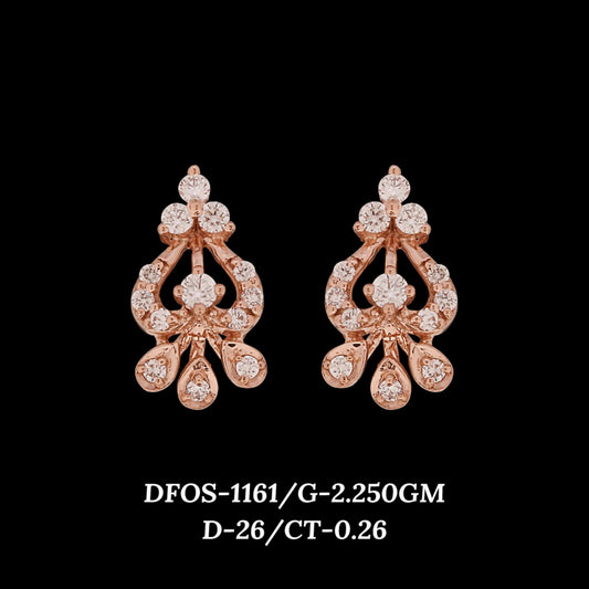Diamond EARRING With 2.25 Gms of 18 Kt Gold and 0.26 Cts of Certified Natural Diamonds Code: MJ26ER168
