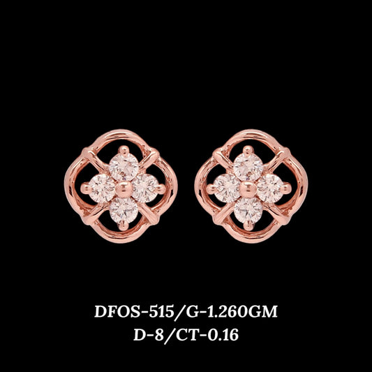 Diamond EARRING With 1.26 Gms of 18 Kt Gold and 0.16 Cts of Certified Natural Diamonds Code: MJ26ER539