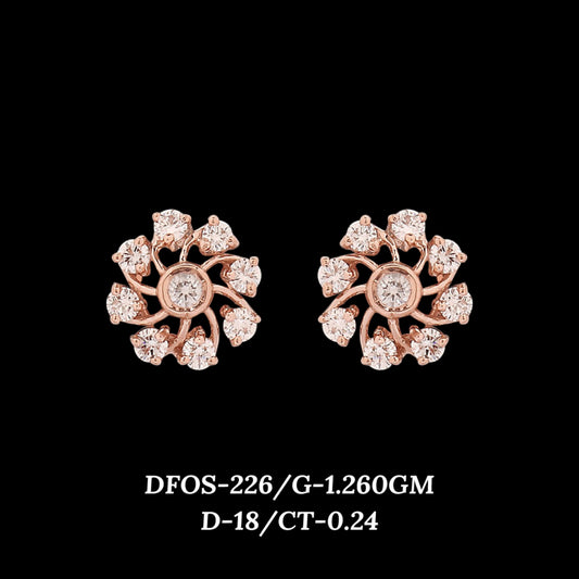 Diamond EARRING With 1.26 Gms of 18 Kt Gold and 0.24 Cts of Certified Natural Diamonds Code: MJ26ER384