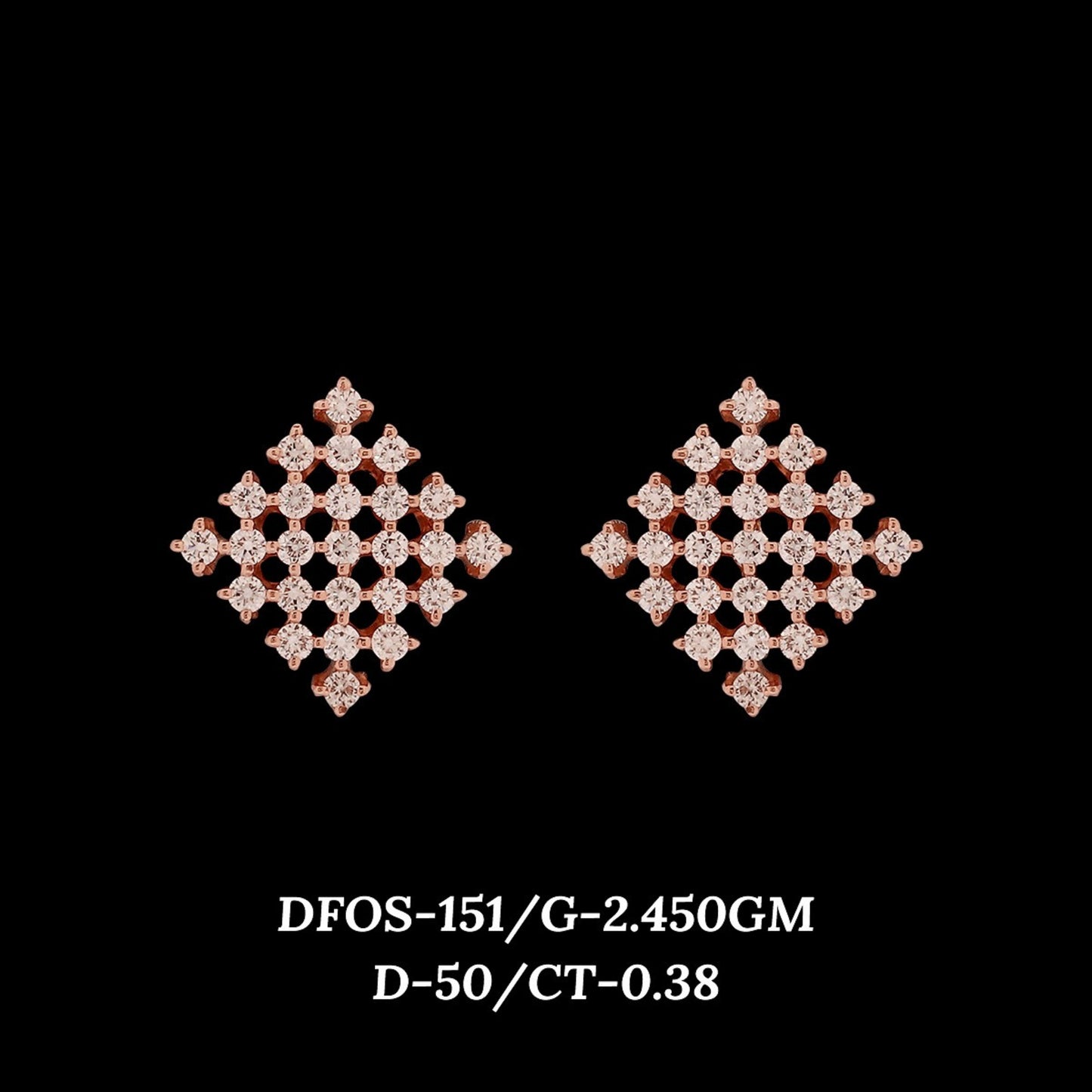 Diamond EARRING With 2.45 Gms of 18 Kt Gold and 0.38 Cts of Certified Natural Diamonds Code: MJ26ER207
