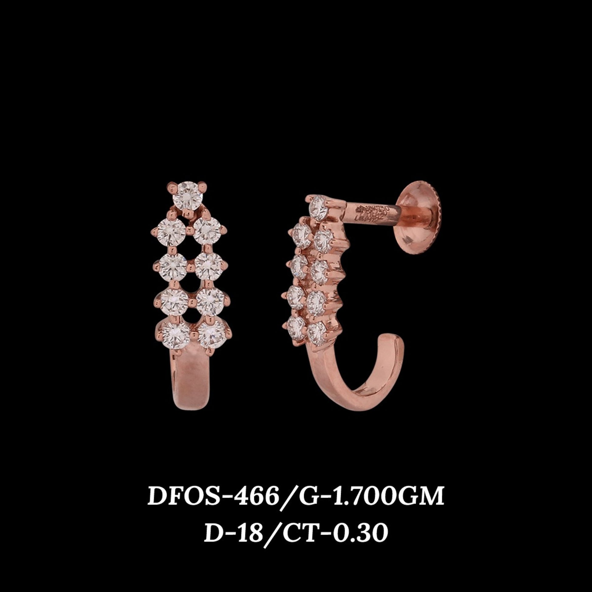 Diamond EARRING With 1.7 Gms of 18 Kt Gold and 0.3 Cts of Certified Natural Diamonds Code: MJ26ER528