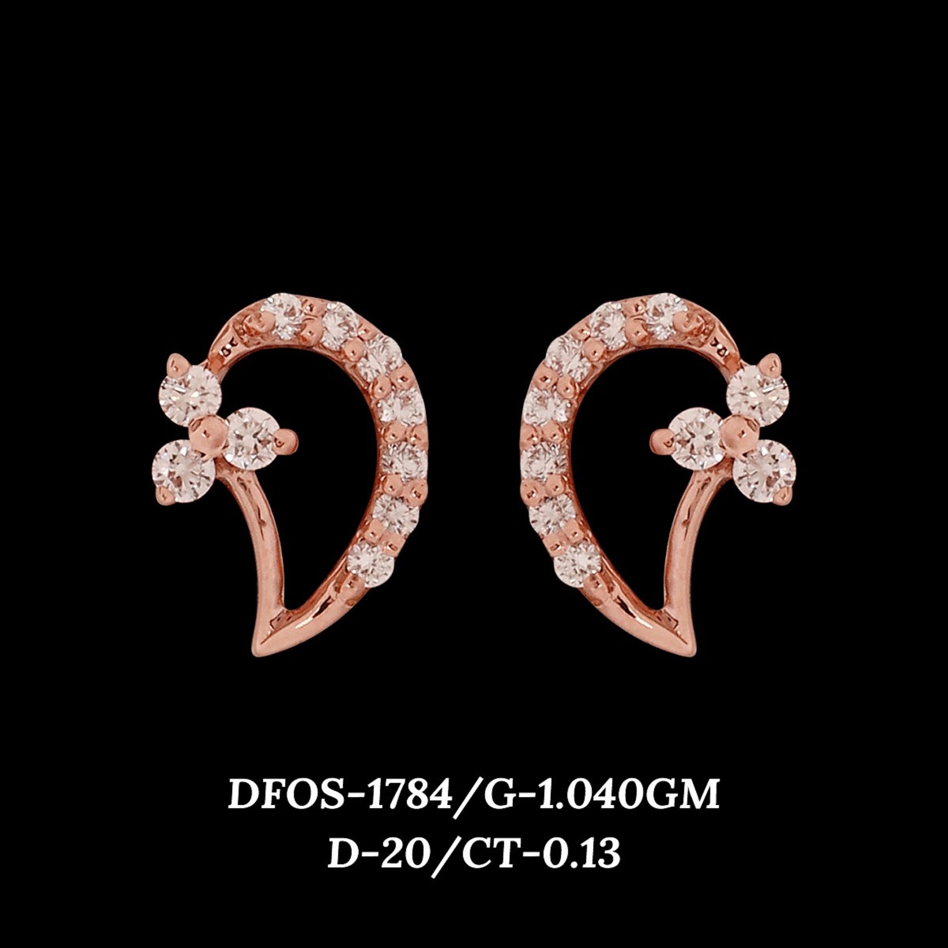 Diamond EARRING With 1.04 Gms of 18 Kt Gold and 0.13 Cts of Certified Natural Diamonds Code: MJ26ER274