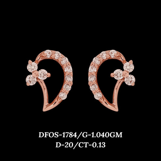 Diamond EARRING With 1.04 Gms of 18 Kt Gold and 0.13 Cts of Certified Natural Diamonds Code: MJ26ER274