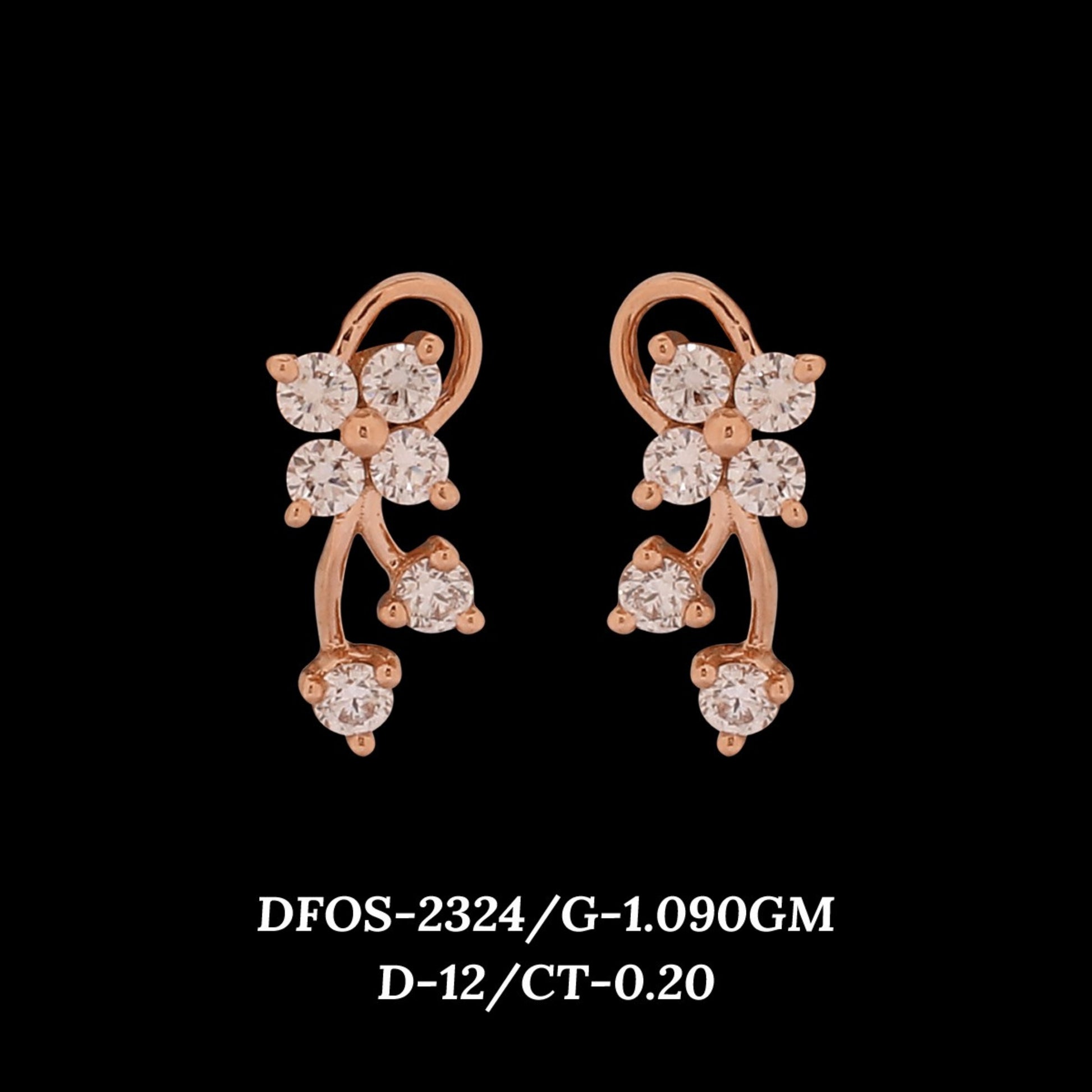 Diamond EARRING With 1.09 Gms of 18 Kt Gold and 0.2 Cts of Certified Natural Diamonds Code: MJ26ER412