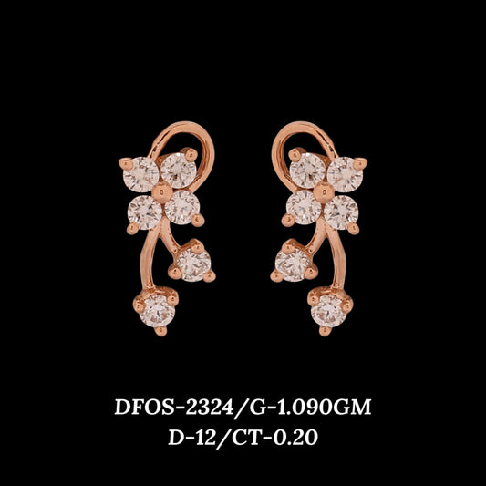 Diamond EARRING With 1.09 Gms of 18 Kt Gold and 0.2 Cts of Certified Natural Diamonds Code: MJ26ER412
