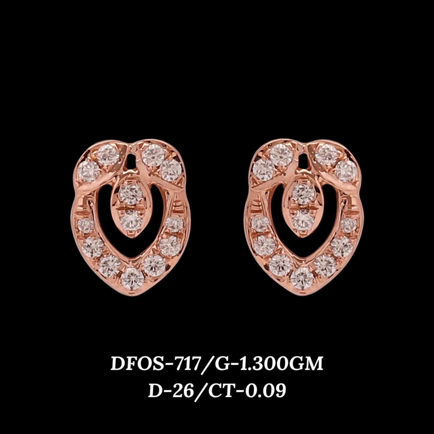 Diamond EARRING With 1.3 Gms of 18 Kt Gold and 0.09 Cts of Certified Natural Diamonds Code: MJ26ER580