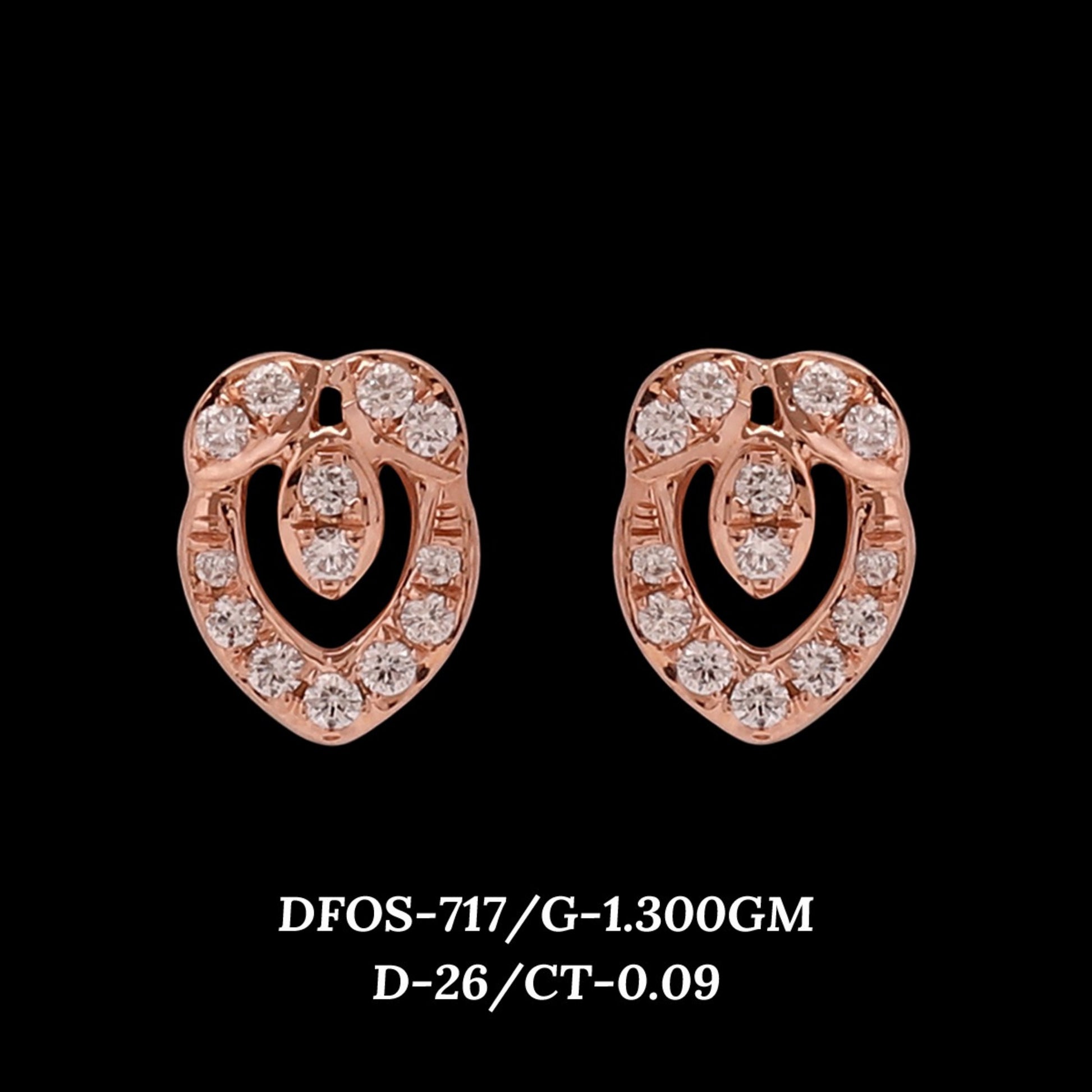 Diamond EARRING With 1.3 Gms of 18 Kt Gold and 0.09 Cts of Certified Natural Diamonds Code: MJ26ER580