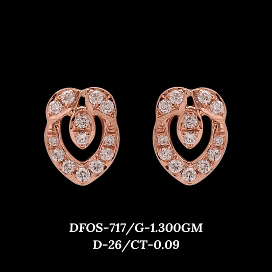 Diamond EARRING With 1.3 Gms of 18 Kt Gold and 0.09 Cts of Certified Natural Diamonds Code: MJ26ER580