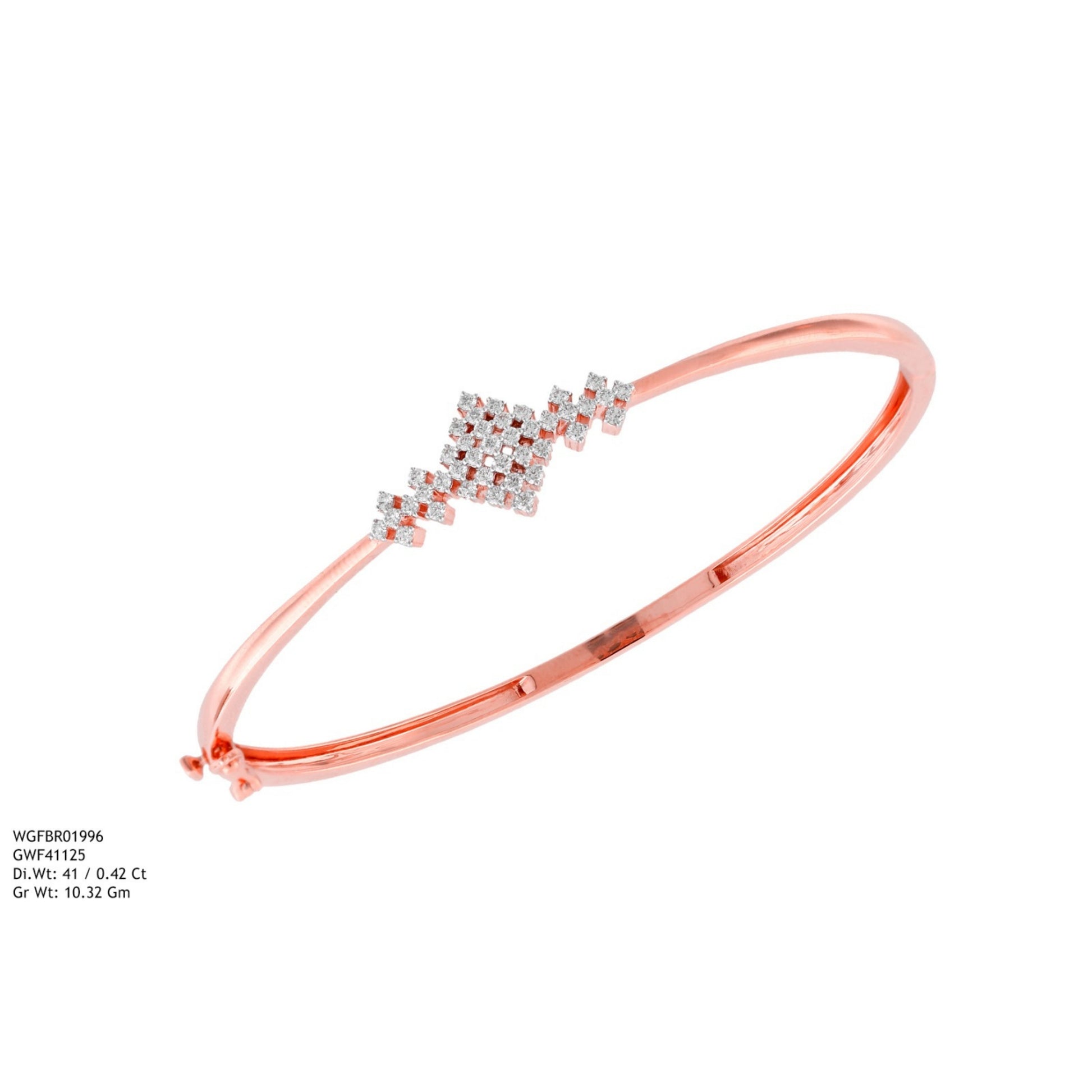 Diamond BANGLE With 10.32 Gms of 18 Kt Gold and 0.42 Cts of Certified Natural Diamonds Code: MJ26BG693