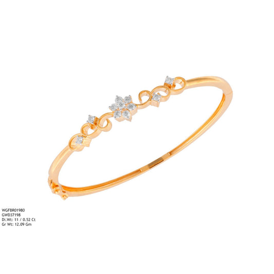 Diamond BANGLE With 12.09 Gms of 18 Kt Gold and 0.52 Cts of Certified Natural Diamonds Code: MJ26BG688