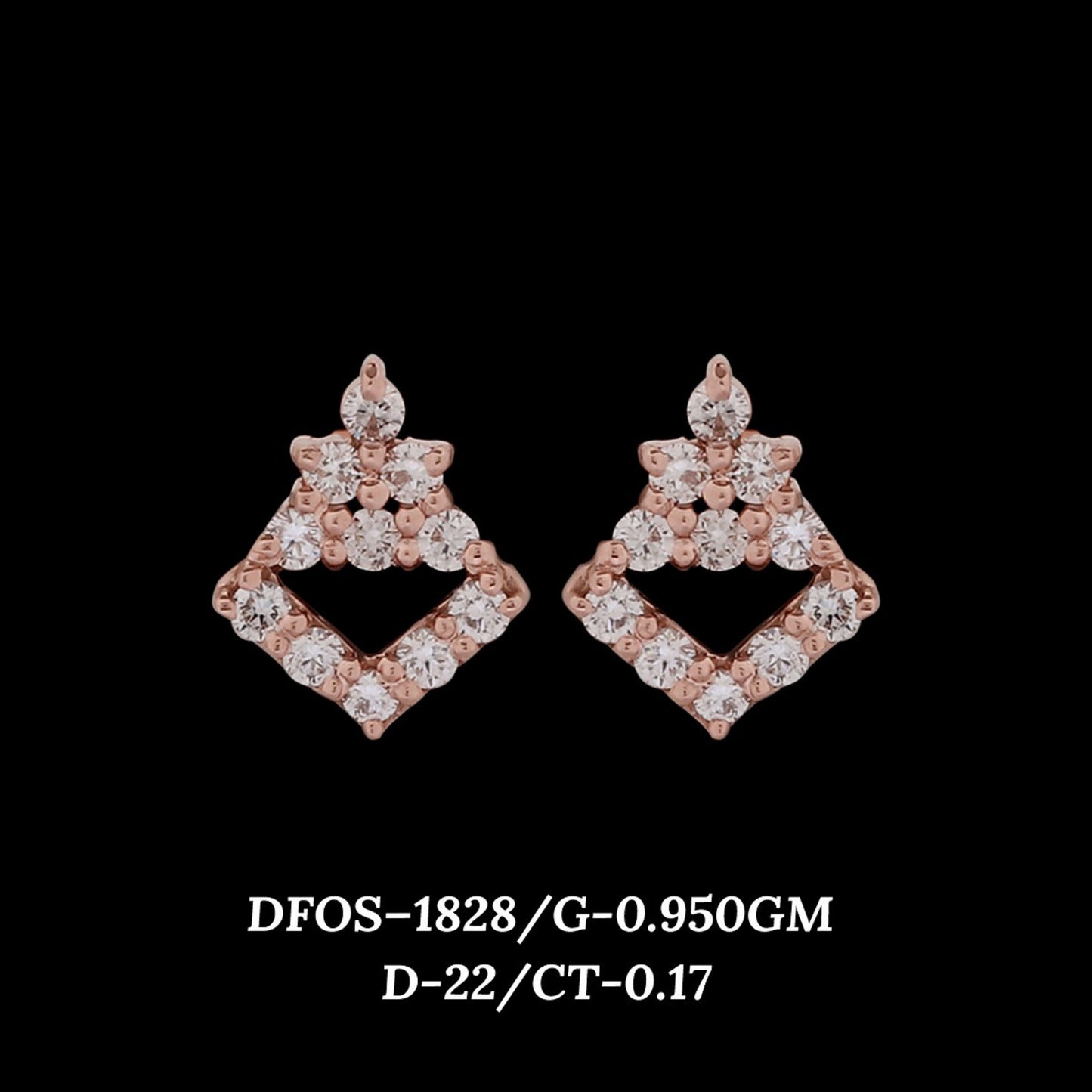 Diamond EARRING With 0.95 Gms of 18 Kt Gold and 0.17 Cts of Certified Natural Diamonds Code: MJ26ER292