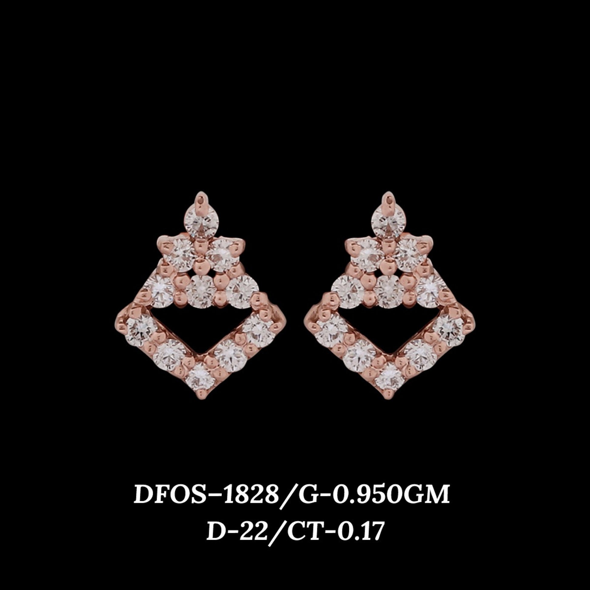 Diamond EARRING With 0.95 Gms of 18 Kt Gold and 0.17 Cts of Certified Natural Diamonds Code: MJ26ER292