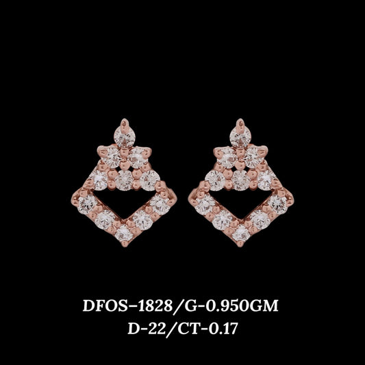 Diamond EARRING With 0.95 Gms of 18 Kt Gold and 0.17 Cts of Certified Natural Diamonds Code: MJ26ER292