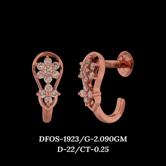 Diamond EARRING With 2.09 Gms of 18 Kt Gold and 0.25 Cts of Certified Natural Diamonds Code: MJ26ER316