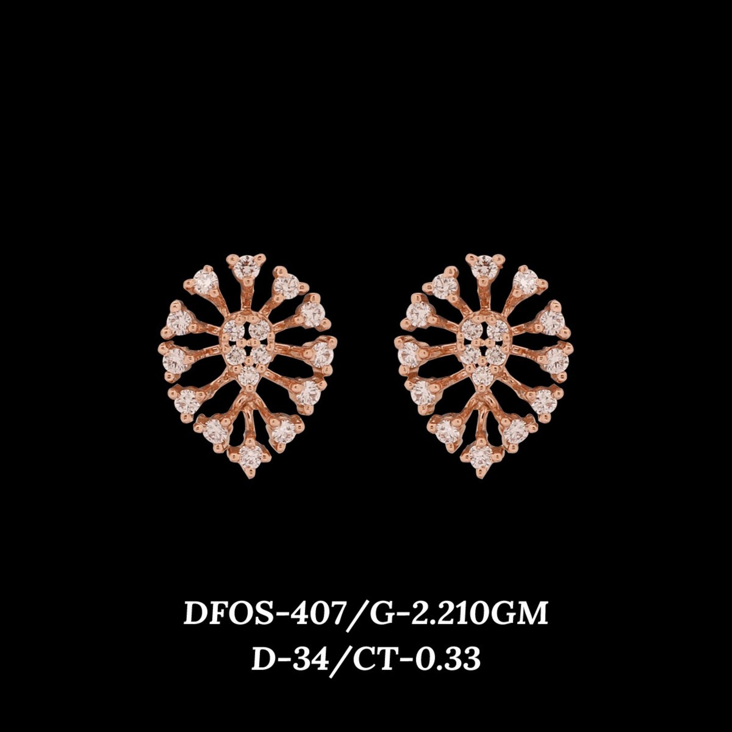 Diamond EARRING With 2.21 Gms of 18 Kt Gold and 0.33 Cts of Certified Natural Diamonds Code: MJ26ER514