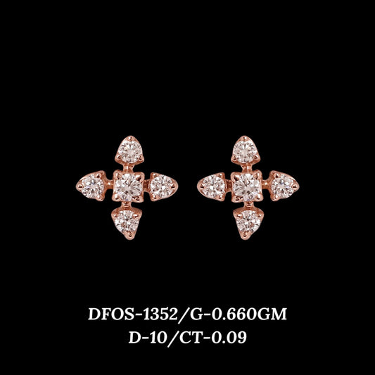Diamond EARRING With 0.66 Gms of 18 Kt Gold and 0.09 Cts of Certified Natural Diamonds Code: MJ26ER183