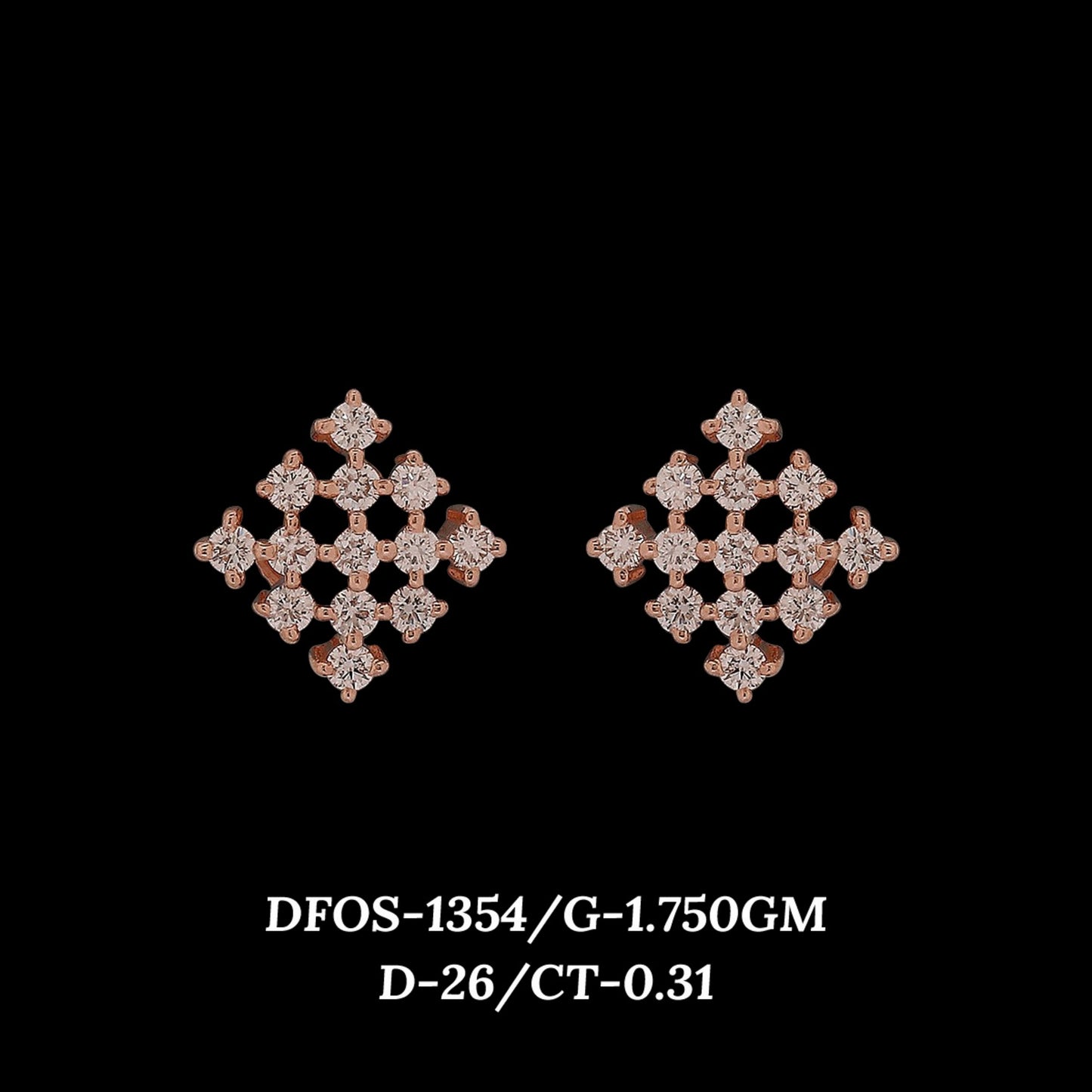Diamond EARRING With 1.75 Gms of 18 Kt Gold and 0.31 Cts of Certified Natural Diamonds Code: MJ26ER184