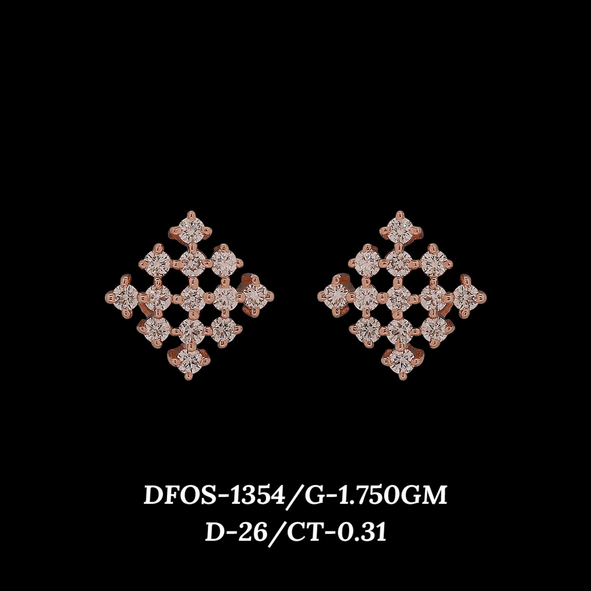 Diamond EARRING With 1.75 Gms of 18 Kt Gold and 0.31 Cts of Certified Natural Diamonds Code: MJ26ER184