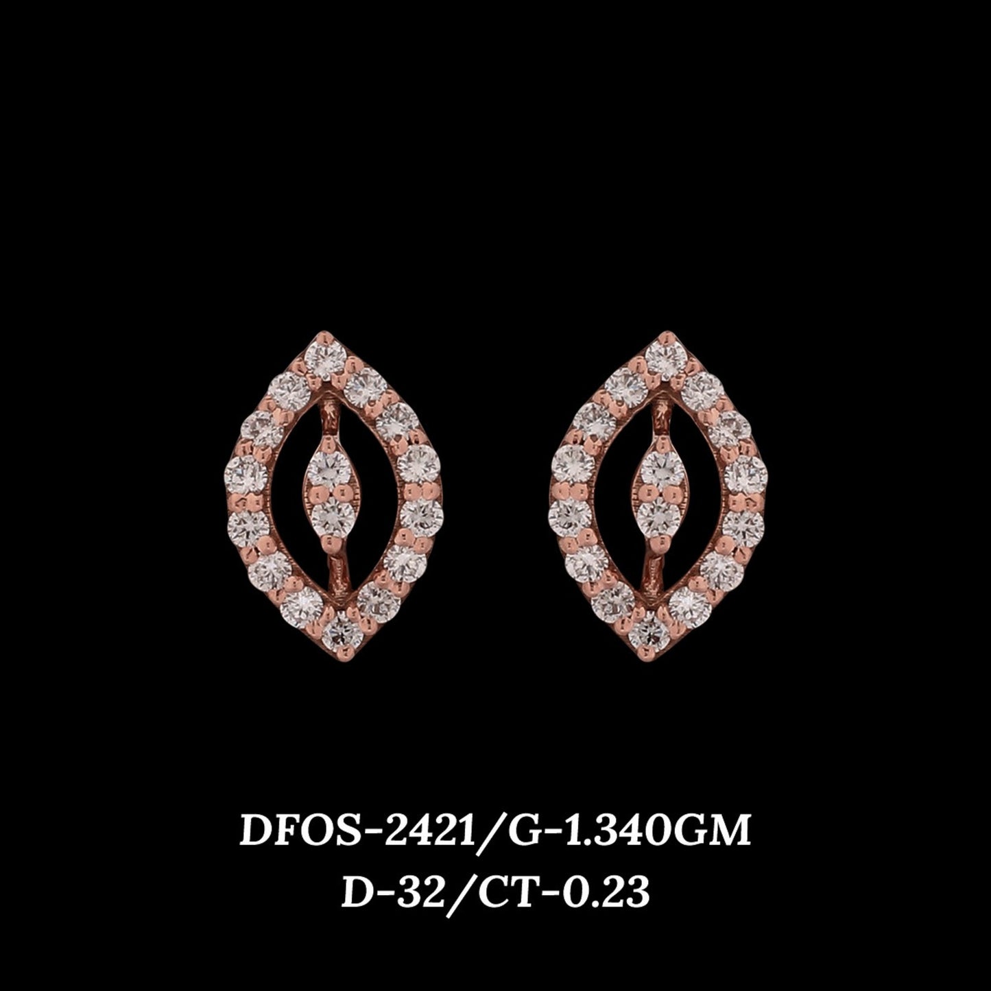 Diamond EARRING With 1.34 Gms of 18 Kt Gold and 0.23 Cts of Certified Natural Diamonds Code: MJ26ER448