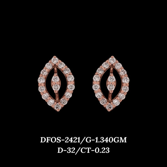 Diamond EARRING With 1.34 Gms of 18 Kt Gold and 0.23 Cts of Certified Natural Diamonds Code: MJ26ER448