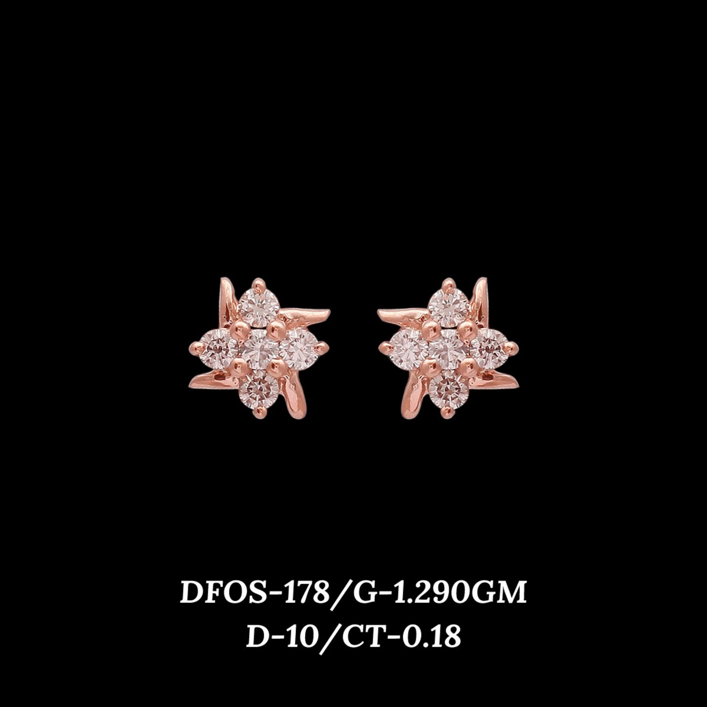 Diamond EARRING With 1.29 Gms of 18 Kt Gold and 0.18 Cts of Certified Natural Diamonds Code: MJ26ER269