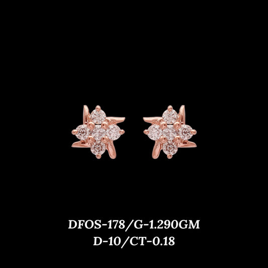 Diamond EARRING With 1.29 Gms of 18 Kt Gold and 0.18 Cts of Certified Natural Diamonds Code: MJ26ER269