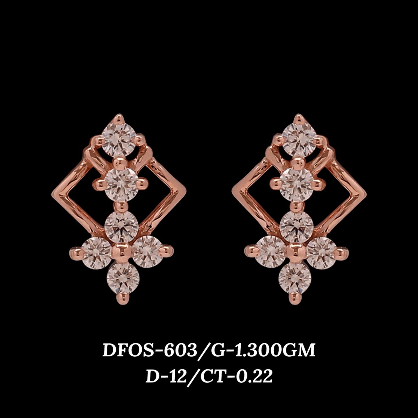 Diamond EARRING With 1.3 Gms of 18 Kt Gold and 0.22 Cts of Certified Natural Diamonds Code: MJ26ER562