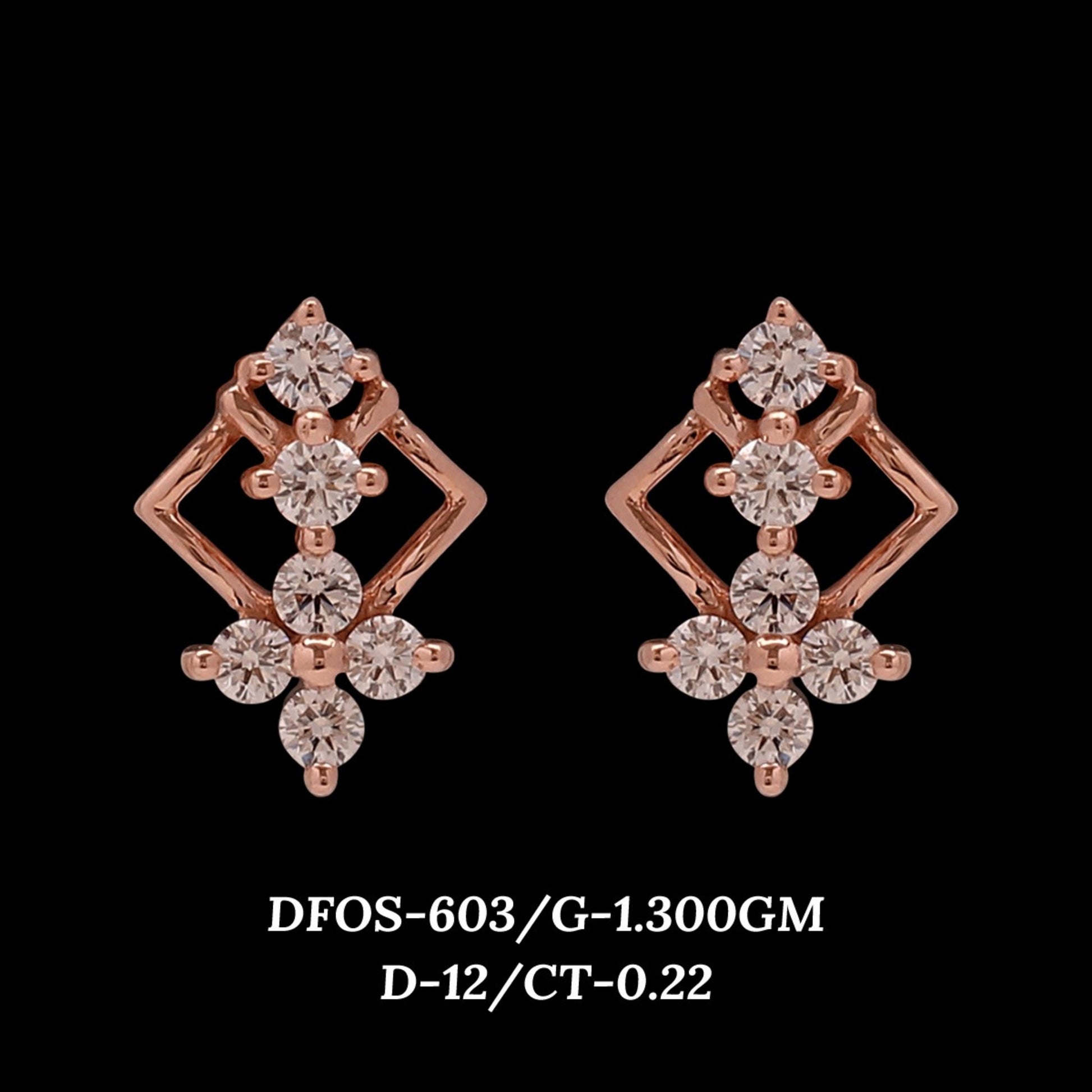 Diamond EARRING With 1.3 Gms of 18 Kt Gold and 0.22 Cts of Certified Natural Diamonds Code: MJ26ER562