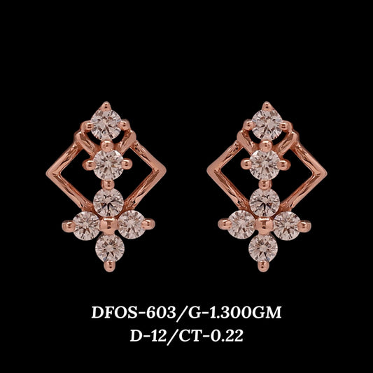 Diamond EARRING With 1.3 Gms of 18 Kt Gold and 0.22 Cts of Certified Natural Diamonds Code: MJ26ER562