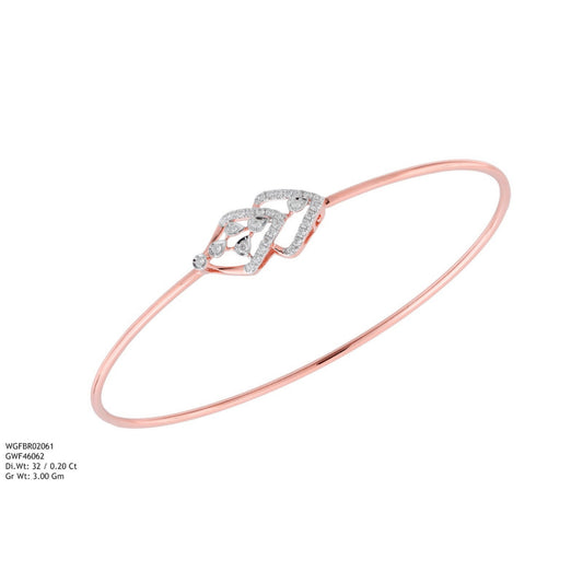 Diamond BANGLE With 3 Gms of 18 Kt Gold and 0.2 Cts of Certified Natural Diamonds Code: MJ26BG707